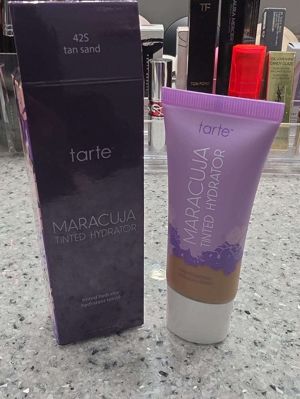 Tarte Maracuja Tinted Hydrator - Purple Packaging with Tan Shade